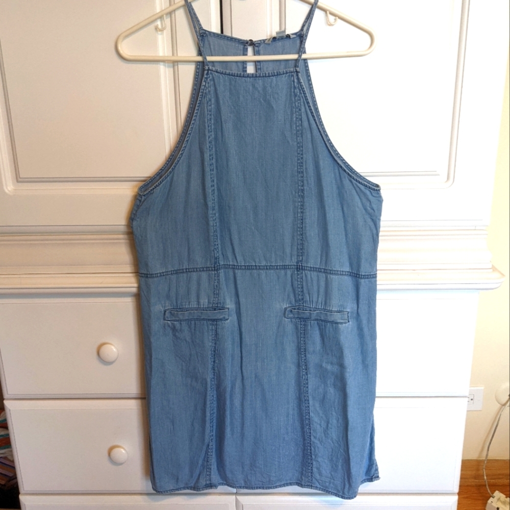 American Eagle Denim High Neck Dress
